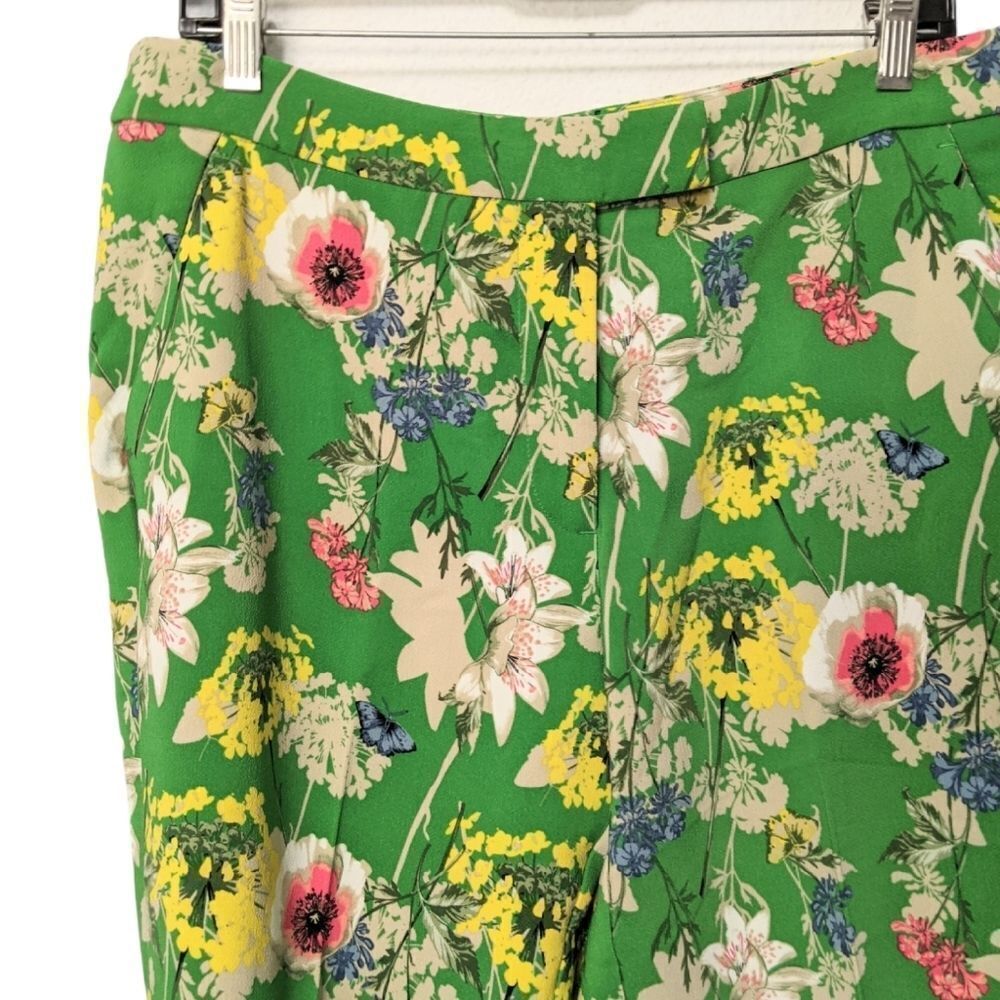 GIBSON LATIMER Green Floral Garden Dress Pants 10 - Picture 2 of 6